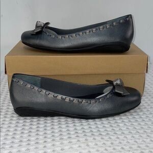 WALKING CRADLES FAWN PEWTER LEATHER BALLET FLATS FTL-03-111